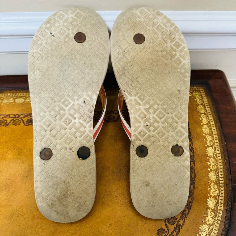 Tory Burch Floral Flip Flops Thongs Sandals Sz 8.5 - Picture 4 of 4